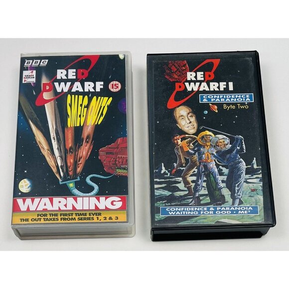 Lot 2 Red Dwarf British BBC VHS Sci-Fi Comedy I Byte Two Smeg Outs Tested WORK - Picture 2 of 8